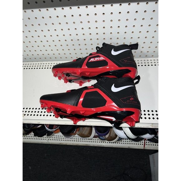 Nike Alpha Menace Pro 3 Mens Football Cleats Size 10 Black Red CT6649-004 - Picture 6 of 8